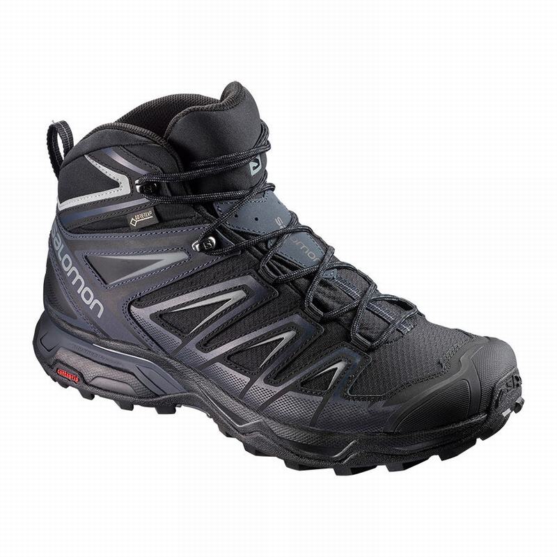 Buty Turystyczne Męskie Salomon X ULTRA 3 MID GORE-TEX - Czarne - Polska (984-SWFYNO)